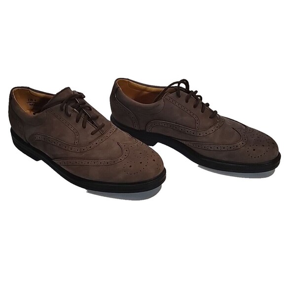 GH Bass Men\'s Leather Wingtip Oxford Dress Shoes Taupe Size 11.5M Style 6240 main image 9